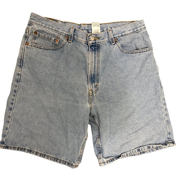 Vintage Levi's 550 Men's 36 Relaxed Fit Blue Denim Jean Shorts Red Tab - Picture 1 of 7